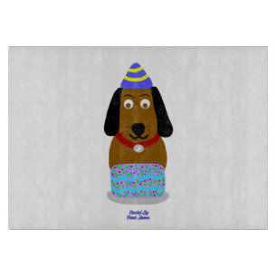 Planche À Découper Joyeux Birthday Pup Glass Cutboard