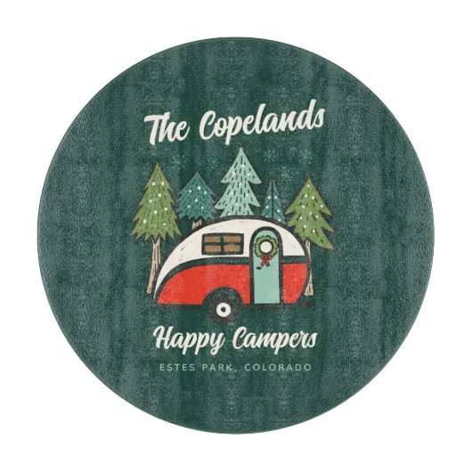 Planche À Découper Joyeux Campers personnalisés Noël (Devant)