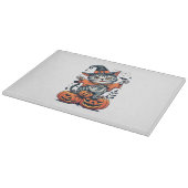 Planche À Découper Joyeux chat sorcier Halloween (Coin)