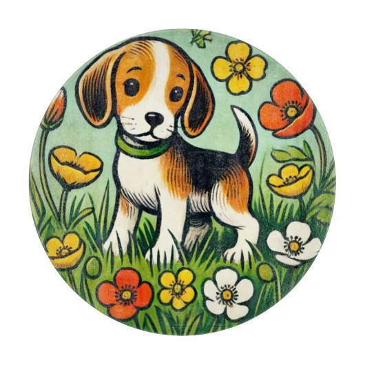 Planche À Découper Joyeux chien Beagle (Devant)