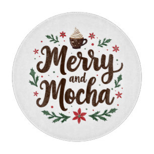 Planche À Découper Joyeux et Mocha Boire Noël Café Noël Noël Noël Noë