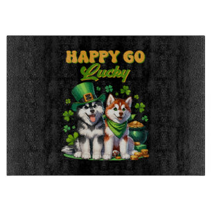 Planche À Découper Joyeux Go Lucky Cute Husky St. Patricks Day