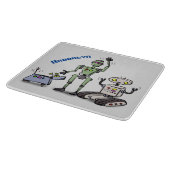 Planche À Découper Joyeux joli dessin de trois robots trio (Coin)