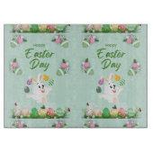 Planche À Découper Joyeux jour de Pâques - Drôle lapin et oeufs Pâque (Devant)