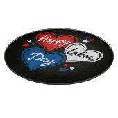 Planche À Découper Joyeux Labor Day Patriotes Cœurs Rouge Blanc Bleu (Coin)