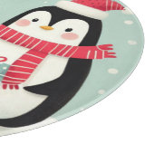 Planche À Découper Joyeux manchots enneigés de Noël (Coin)