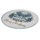 Planche À Découper Joyeux Noël bleu et or (Coin)