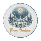 Planche À Découper Joyeux Noël bleu et or (Devant)