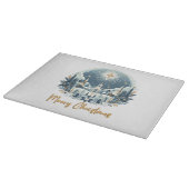 Planche À Découper Joyeux Noël bleu et or (Coin)