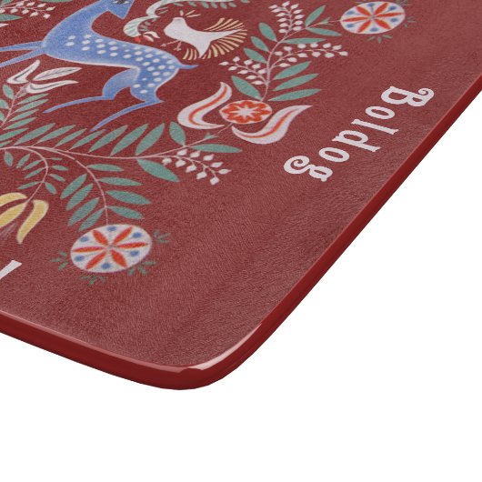 Planche À Découper Joyeux Noël d'art populaire hongrois (Coin)