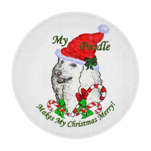Planche À Découper Joyeux Noël de caniche (Devant)