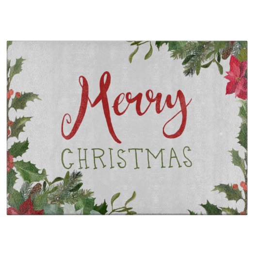 Planche À Découper Joyeux Noël de verdure (Devant)