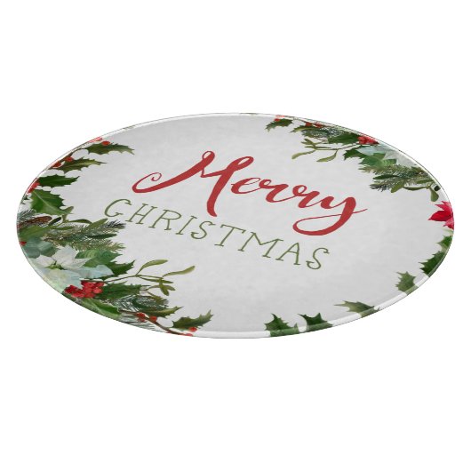 Planche À Découper Joyeux Noël de verdure (Coin)