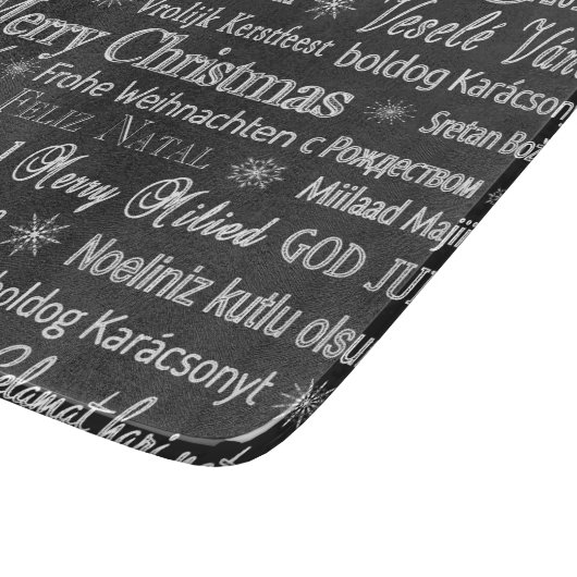 Planche À Découper Joyeux Noël en différentes langues (Coin)