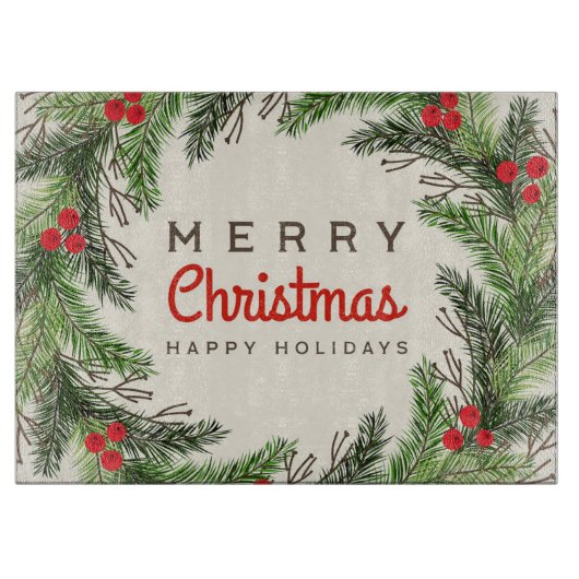 Planche À Découper Joyeux Noël et Joyeux Fêtes (Devant)