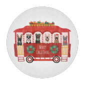 Planche À Découper Joyeux Noël Français Bulldogs Vacances Trolly (Devant)