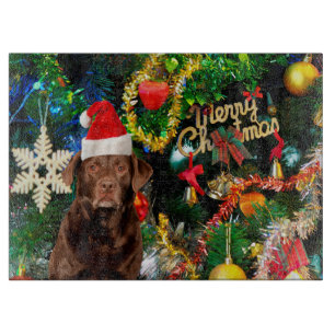 Planche À Découper Joyeux Noël Labrador Retriever Chien Santa Hat