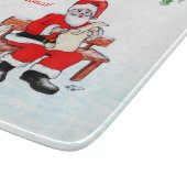 Planche À Découper Joyeux Noël - Père Noël avec chat et chien (Coin)