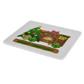 Planche À Découper Joyeux Noël près de la cheminée bonfire xmas arbre (Coin)