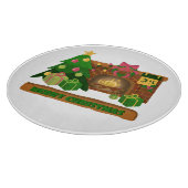 Planche À Découper Joyeux Noël près de la cheminée bonfire xmas arbre (Coin)