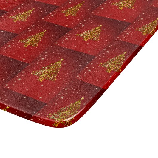 Planche À Découper Joyeux Noël Red Gold Tree étoiles (Coin)
