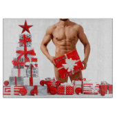 Planche À Découper Joyeux Noël SlipperyJoe cadeau blanc rouge argent (Devant)