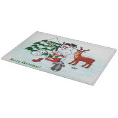 Planche À Découper Joyeux Noël ! Snowman avec amis (Coin)
