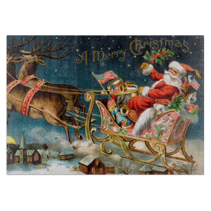 Planche À Découper Joyeux Noël Vintage Père Noël