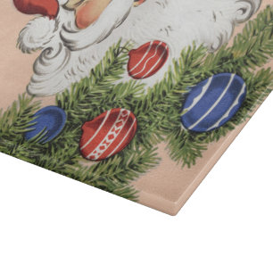 Planche À Découper Joyeux Noël Vintage ! Santa Claus jovial