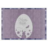 Planche À Découper Joyeux Oeuf de Pâques moderne Pastel violet (Devant)