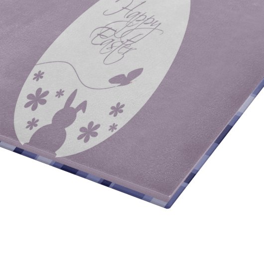 Planche À Découper Joyeux Oeuf de Pâques moderne Pastel violet (Coin)