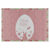 Planche À Découper Joyeux OEuf de Pâques rose pastel moderne (Devant)