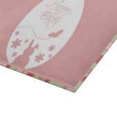 Planche À Découper Joyeux OEuf de Pâques rose pastel moderne (Coin)