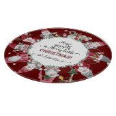 Planche À Découper Joyeux Petit Noël Rouge Gris Gris Gnomes Chapeaux  (Coin)