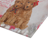 Planche À Découper Joyeux Petits Chiots de caniche de Noël (Coin)