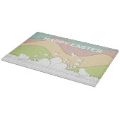 Planche À Découper Joyeux poussins de pâques et couleurs pastel d'oeu (Coin)