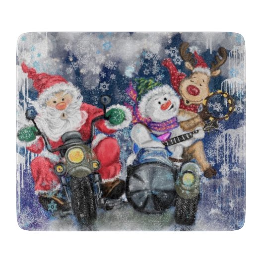 Planche À Découper Joyeux tableau de coupe des amis de Noël (Devant)