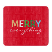 Planche À Découper "Joyeux tout" Table de coupe en verre de Noël (Devant)