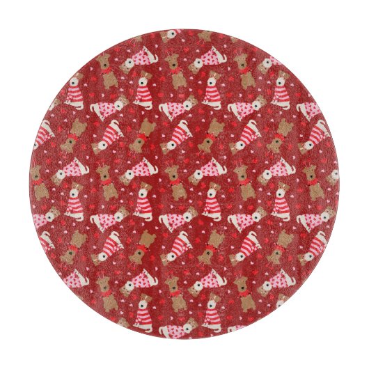 Planche À Découper Joyeux Valentines Day Welsh Wire Fox Terrier Chien (Devant)