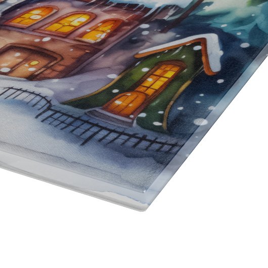 Planche À Découper Joyeux Village de Noël (Coin)