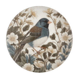 Planche À Découper Junco aux yeux noirs élégant floral crème