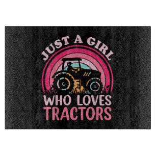 Planche À Découper Juste Une Fille Qui Aime Les Tracteurs