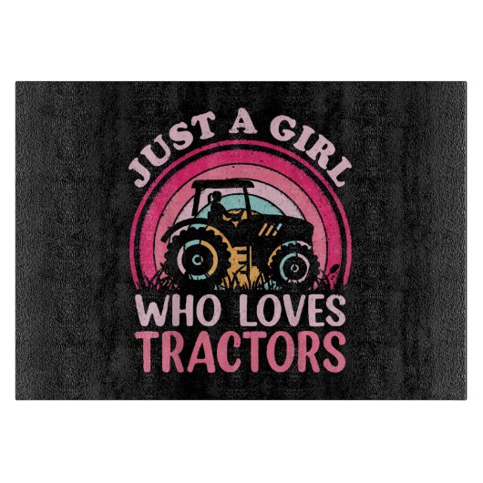 Planche À Découper Juste Une Fille Qui Aime Les Tracteurs (Devant)