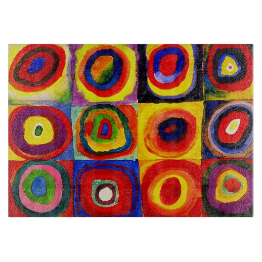 Planche À Découper Kandinsky Farbstudie Quadrates Cercles Art (Devant)