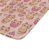 Planche À Découper Kawaii Cute Cats and Cupcakes Motif rose (Coin)