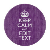 Planche À Découper KEEP CALM personnalisé et votre texte sur violet (Devant)