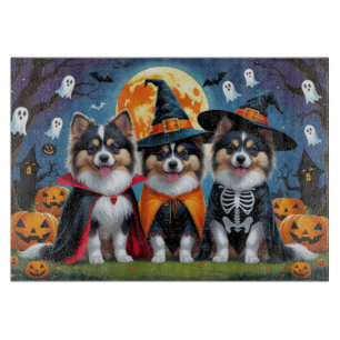 Planche À Découper Keeshond Chiens Citrouille Halloween Funny