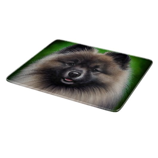 Planche À Découper Keeshond Dog en tenue de jour St. Patrick (Coin)