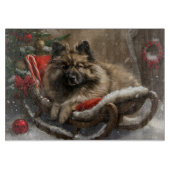 Planche À Découper keeshond Festive de Noël de chien (Devant)