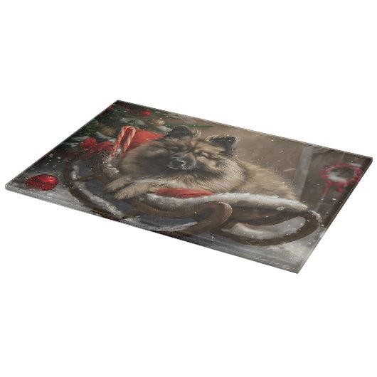 Planche À Découper keeshond Festive de Noël de chien (Coin)